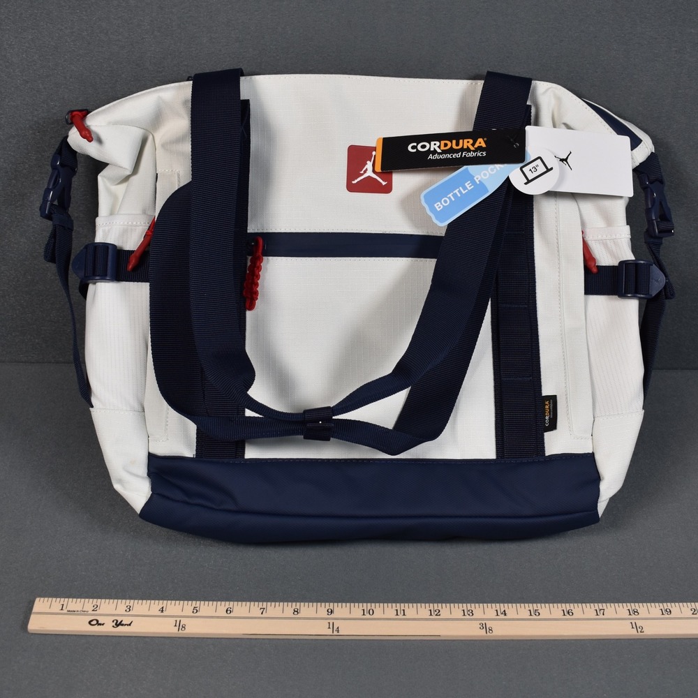 Jordan Nike Cordura Tote Laptop Bag‎ $40L White Blue Red NWT MSRP $85